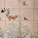 Обои ручная роспись Trellised Menagerie Standard colourway on scenic paper варинант исполнения - 1 | Loft Concept в Ростове-на-Дону