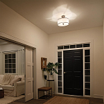 Потолочный светильник с двойным цилиндрическим плафоном из белого стекла и прозрачной органзы Kichler варинант исполнения - 6 | Loft Concept в Ростове-на-Дону