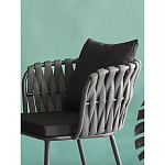 Стул мягкий с декором в виде плетеных лент на спинке и подлокотниках Semicircular Chair Decorated with Ribbons варинант исполнения - 3 | Loft Concept в Ростове-на-Дону