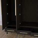 Большой Шкаф Primo Темный орех с 3 дверьми и 3 выдвижными ящиками варинант исполнения - 7 | Loft Concept в Ростове-на-Дону