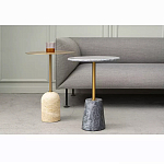 Кофейный столик круглый из мрамора серый Reliable Foundation варинант исполнения - 5 | Loft Concept в Ростове-на-Дону