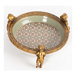 Чаша фарфоровая на бронзовых ножках в виде ангелов Porcelain Angels of Paradise варинант исполнения - 3 | Loft Concept в Ростове-на-Дону