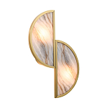 Бра с двумя полукруглыми плафонами из искусственного алебастра в бронзовой оправе Marbella варинант исполнения - 7 | Loft Concept в Ростове-на-Дону