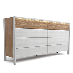 Комод 8 ящиков с подсветкой на рельефном фасаде Warm Industrial варинант исполнения - 2 | Loft Concept в Ростове-на-Дону