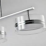 Люстра светодиодная с 4-мя круглыми прозрачными плафонами цилиндрической формы из акрила и стекла с пультом для регулировки света Glass Lamp Chromium варинант исполнения - 2 | Loft Concept в Ростове-на-Дону