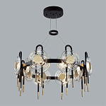 Люстра подвесная круглая черного цвета с круглыми прозрачными плафонами Virelia  варинант исполнения - 3 | Loft Concept в Ростове-на-Дону