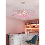 Люстра овальная с розовыми стеклянными подвесками в форме капель FAIRYTREE Light варинант исполнения - 3 | Loft Concept в Ростове-на-Дону