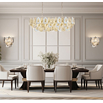 Люстра овальная с многослойными белыми и прозрачными подвесками Character Chandelier варинант исполнения - 6 | Loft Concept в Ростове-на-Дону