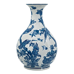Ваза с мотивами цветущего сада с попугаями Blue Vase Inspired by Nature варинант исполнения - 2 | Loft Concept в Ростове-на-Дону