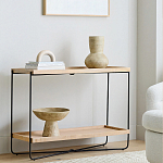 Консоль деревянной столешницей и полкой Wooden Table Top and Shelf варинант исполнения - 6 | Loft Concept в Ростове-на-Дону