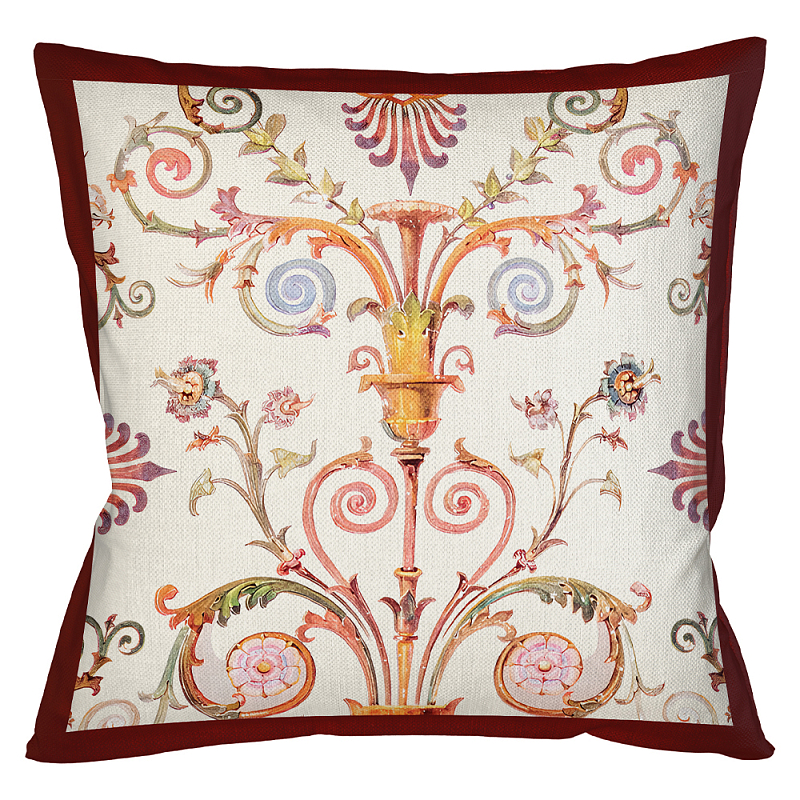       Raffael Floral Beige Red Cushion      -- | Loft Concept 