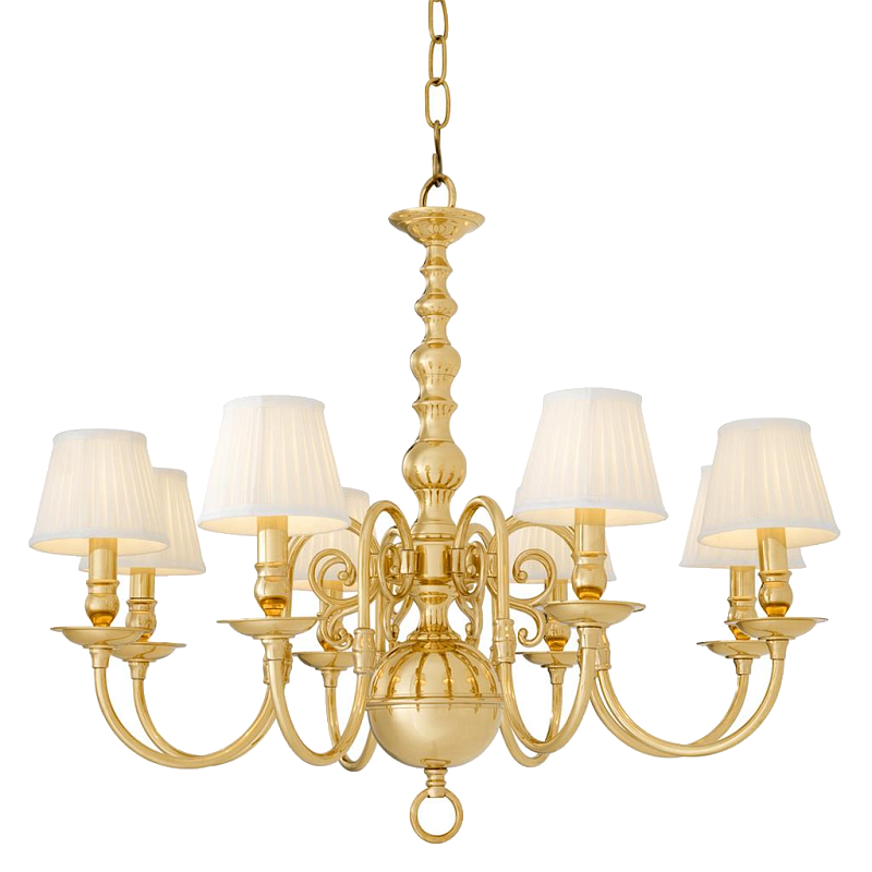 Люстра Eichholtz Chandelier Bourbon Brass Латунь Белый Черный в Ростове-на-Дону | Loft Concept 