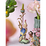 Подсвечник в образе попугая из фарфора с бронзовыми элементами Eden Garden варинант исполнения - 3 | Loft Concept в Ростове-на-Дону