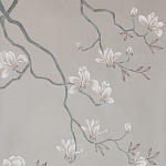 Обои ручная роспись Magnolia Canopy Original Colourway on Oyster Shell metallic silk варинант исполнения - 2 | Loft Concept в Ростове-на-Дону