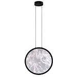 Светодиодный подвесной светильник круглой формы с металлической рамой черного цвета Marble Glow 47 варинант исполнения - 2 | Loft Concept в Ростове-на-Дону