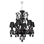 Люстра подвесная с плиссированными абажурами и множеством подвесок черного цвета Диаметр 62 см Lustre Reverie варинант исполнения - 1 | Loft Concept в Ростове-на-Дону