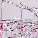 Люстра серебрянная с розовыми стеклянными подвесками в форме капель FAIRYTREE Light варинант исполнения - 6 | Loft Concept в Ростове-на-Дону