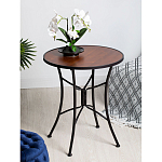 Столик приставной с круглой столешницей на металлическом черном основании Scenical Table варинант исполнения - 2 | Loft Concept в Ростове-на-Дону