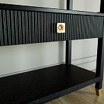 Стеллаж Elsa Dreams Black со стеклянными полками и ящиком варинант исполнения - 5 | Loft Concept в Ростове-на-Дону