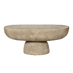 Столик кофейный кремового цвета с овальной столешницей и круглым основанием Cream Dalmen Table варинант исполнения - 1 | Loft Concept в Ростове-на-Дону