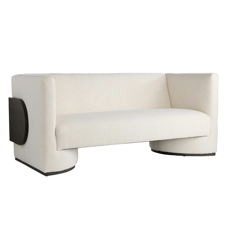 Дизайнерский Двухместный диван Florida Sofa с элегантным деревянным декором Белый Черный Дизайнерский Двухместный диван Florida Sofa с элегантным деревянным декором Белый Черный в Ростове-на-Дону | Loft Concept
