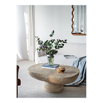 Столик кофейный кремового цвета с овальной столешницей и круглым основанием Cream Dalmen Table варинант исполнения - 6 | Loft Concept в Ростове-на-Дону