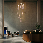 Подвесной светильник белого цвета с изогнутым плафоном Flow Loop варинант исполнения - 8 | Loft Concept в Ростове-на-Дону