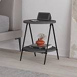 Стол приставной с 2-мя круглыми столешницами цвета антрацит ESSEL SIDE TABLE ANTHRACITE варинант исполнения - 3 | Loft Concept в Ростове-на-Дону