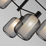 Люстра потолочная с абажурами из металлической сетки Loft Grid Pendant Gold варинант исполнения - 6 | Loft Concept в Ростове-на-Дону