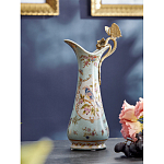 Кувшин с цветочным рисунком и бронзовой ручкой Blue Garden варинант исполнения - 2 | Loft Concept в Ростове-на-Дону