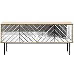 Длинная тумба с зеркальным декором Serena варинант исполнения - 13 | Loft Concept в Ростове-на-Дону