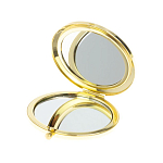 Зеркало карманное складное круглое из натурального камня Малахит с Хризоколлой в подарочной упаковке Gold Stone Mirrors варинант исполнения - 3 | Loft Concept в Ростове-на-Дону