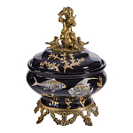 Шкатулка черного цвета с бронзовым ангелом Eden Garden варинант исполнения - 1 | Loft Concept в Ростове-на-Дону