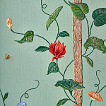 Обои с вышивкой ручной работы Floral Lattice Original colourway on wool sateen варинант исполнения - 2 | Loft Concept в Ростове-на-Дону