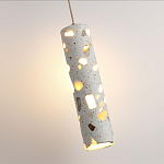 Подвесной светильник с цилиндрическим белым бетонным плафоном Terrazzo Light варинант исполнения - 5 | Loft Concept в Ростове-на-Дону