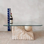 Дизайнерский журнальный стол в виде раковины с жемчужиной под прозрачной столешницей Fahin варинант исполнения - 3 | Loft Concept в Ростове-на-Дону