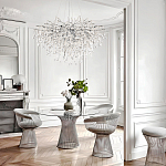 Люстра подвесная с прозрачными стеклянными подвесками в форме капель Диаметр 100 см Droplet Chandelier варинант исполнения - 21 | Loft Concept в Ростове-на-Дону