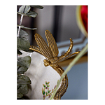 Ваза из фарфора черная с цветочной росписью и бронзовой стрекозой Spring Garden варинант исполнения - 6 | Loft Concept в Ростове-на-Дону