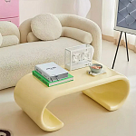 Дизайнерский журнальный стол жёлтый округлой формы Bonyn варинант исполнения - 1 | Loft Concept в Ростове-на-Дону
