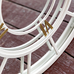 Зеркало настенное в белой металлической раме в виде часов Mirror Tower Clock варинант исполнения - 3 | Loft Concept в Ростове-на-Дону