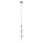 Подвесной светильник с белыми фигурными стеклянными элементами и бронзовыми вставками Высота 100 см Gabriel Scott Luna варинант исполнения - 4 | Loft Concept в Ростове-на-Дону