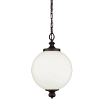 Подвесной светильник с белым стеклянным плафоном в форме шара на цепи Feiss варинант исполнения - 1 | Loft Concept в Ростове-на-Дону