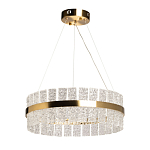 Люстра круглая золотого цвета с прозрачными рельефными стеклянными вставками Textured Glass Chandelier варинант исполнения - 2 | Loft Concept в Ростове-на-Дону