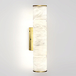 Бра с цилиндрическим плафоном из белого алебастра на прямоугольном основании Латунь Cryptocrystalline Stone варинант исполнения - 1 | Loft Concept в Ростове-на-Дону