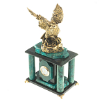 Часы настольные из натурального камня с декором в виде орла Eagle Stone Clock варинант исполнения - 6 | Loft Concept в Ростове-на-Дону