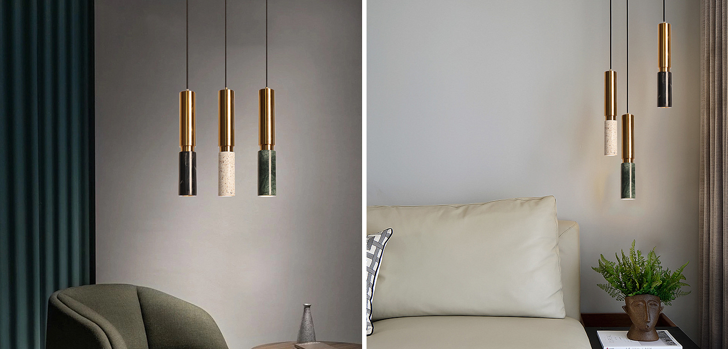 Светильник с цилиндрический плафоном Cylindrical Pendant Lamp Marble Светильник с цилиндрический плафоном Cylindrical Pendant Lamp Marble - Loft-Concept в Ростове-на-Дону