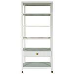 Стеллаж Elsa Dreams White со стеклянными полками и ящиком варинант исполнения - 6 | Loft Concept в Ростове-на-Дону