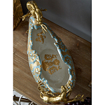 Чаша голубого цвета с оранментом и и бронзовыми фигурами леопардов Eden Garden варинант исполнения - 9 | Loft Concept в Ростове-на-Дону