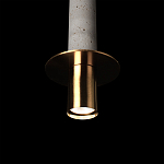Подвесной светильник с узким цилиндрическим плафоном и золотым металлическим декором Concrete Pipe варинант исполнения - 16 | Loft Concept в Ростове-на-Дону