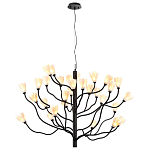 Люстра подвесная черного цвета с ветвями и белыми фарфоровыми цветами Floralis варинант исполнения - 11 | Loft Concept в Ростове-на-Дону